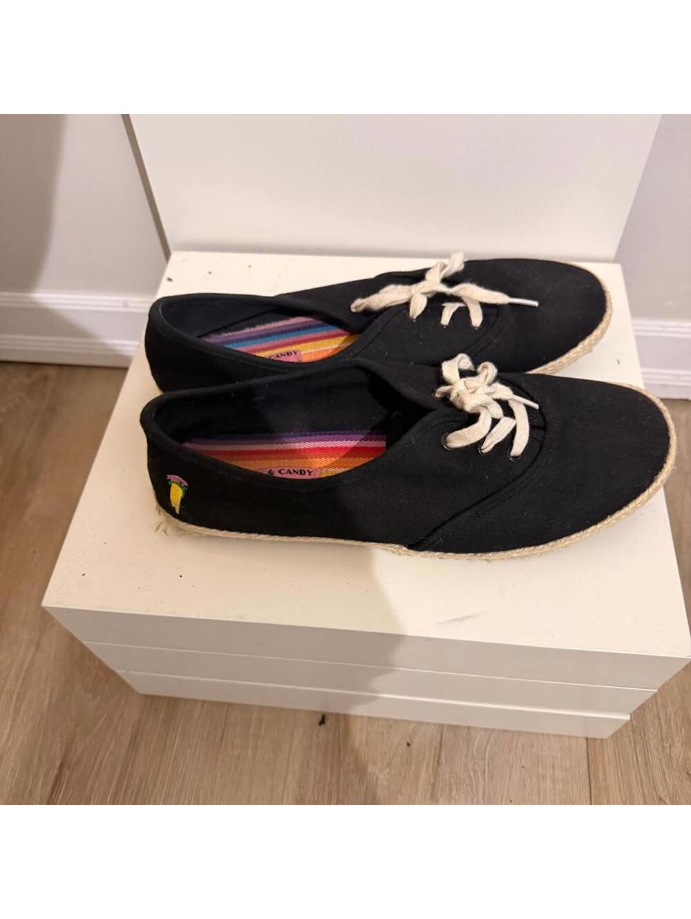Rock and Candy Hiccup Canvas Sneakers Women's 8 Black